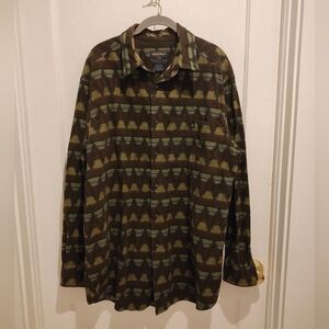 Woolrich Men's Cotton Flannel Southwest Button Down Hunter Green XL Gorpcore